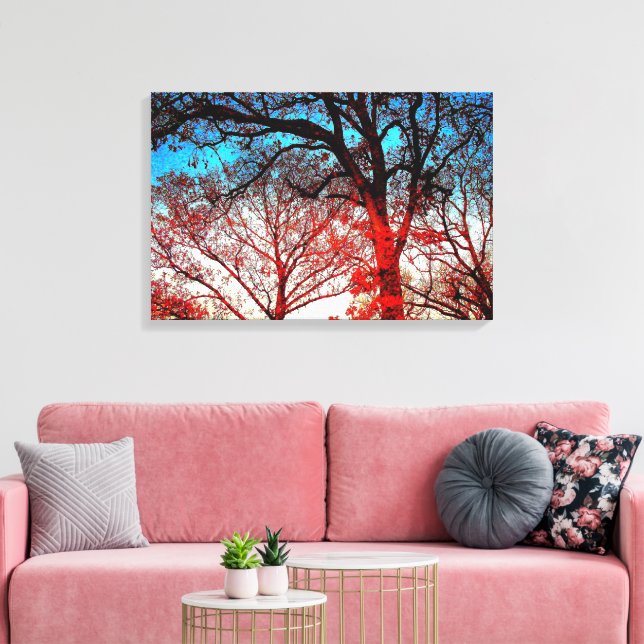 Modern Oak Trees Photo Canvas Print (Insitu(LivingRoom))