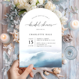 Modern Ocean Beach Bridal Shower Invitation