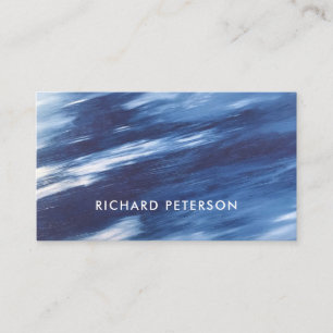 Modern ocean beachy blue business card