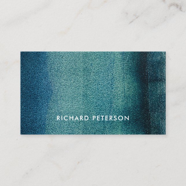Modern ocean beachy blue business card (Front)