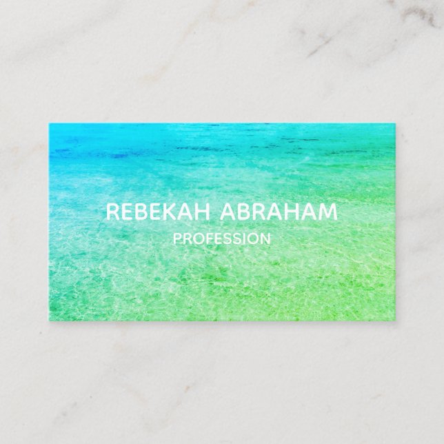 Modern Ocean Beachy Green Appointment Card (Front)
