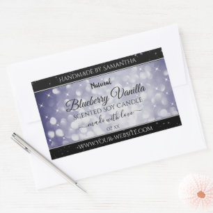 Modern Ocean Blue Sparkling Glitter Product Labels
