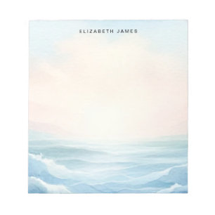 Modern Ocean Pastel Watercolor Layered Ombre  Notepad