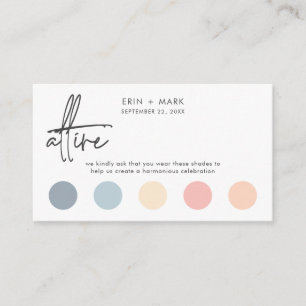 Modern Ocean Sunset Beach Wedding Colour Dress Cod Enclosure Card