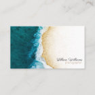 Modern Ocean Teal Waves Gold Glitter Ombre Coast