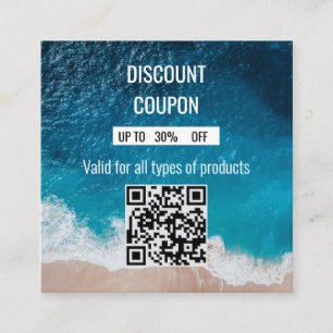 Modern Ocean-Themed Discount Coupon with QR Code