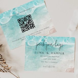 Modern Ocean Tide Watercolor Beach Wedding