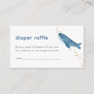Modern Ocean Whale Diaper Raffle Card Baby Shower