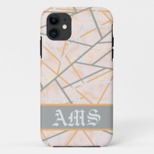 Modern Ochre and Grey Geometric Lines Case-Mate iPhone Case