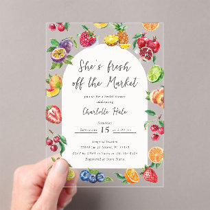 Modern Off Market Bridal Shower Acrylic Invitations