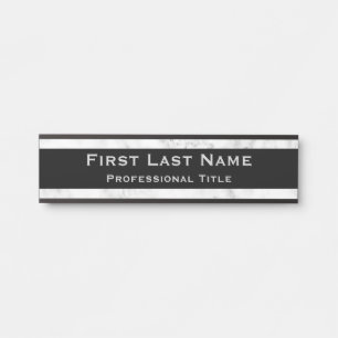 Modern Office Door Sign Signs Marble Grey & White