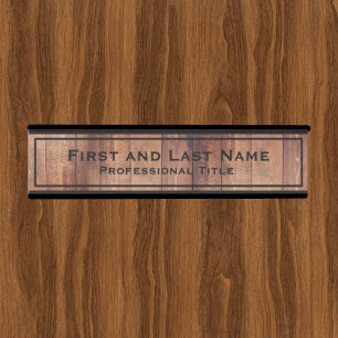 Modern Office Door Sign Signs Wood Grain Look