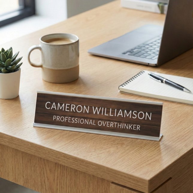 Modern Office Humour Professional Overthinker Name Desk Name Plate (Creator Uploaded)
