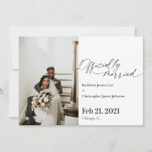 Modern Officially married wedding announcement