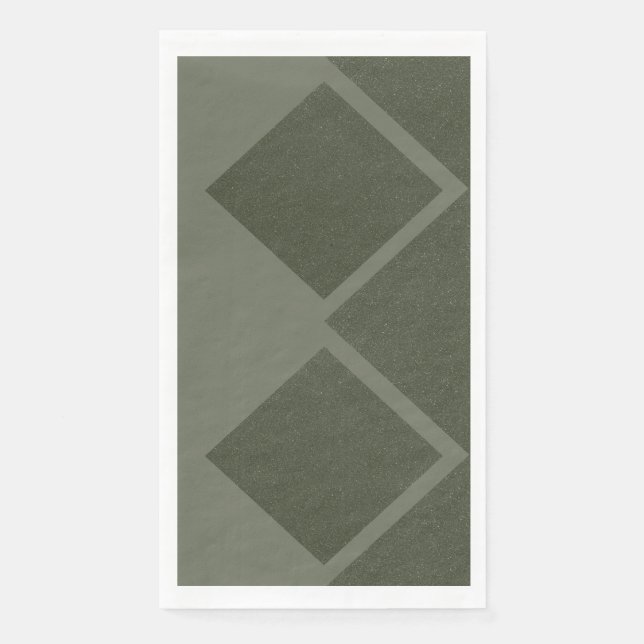 Modern Offset Diamonds Napkin – Moss Green (Front)