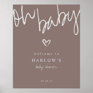 Modern Oh Baby Gender Neutral Baby Shower Welcome Poster
