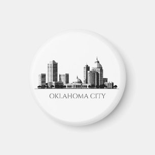 Modern Oklahoma City Stylised Skyline Magnet