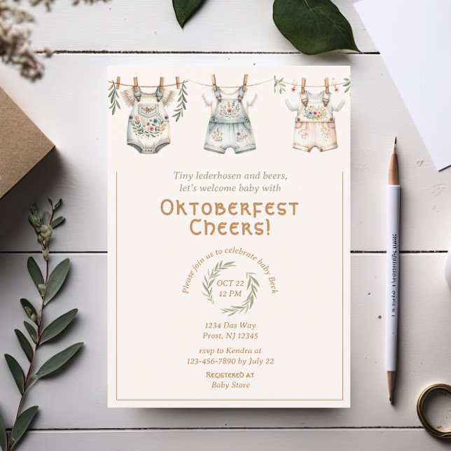 Modern Oktoberfest Baby Brewing Shower Invitation (Creator Uploaded)