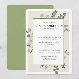 Modern Olive Branch Bridal Shower Invitation