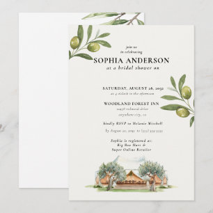 Modern Olive Branch Bridal Shower Invitation