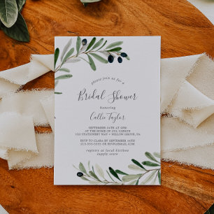 Modern Olive Branch Bridal Shower Invitation