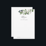 Modern Olive Branch Wedding Advice Card<br><div class="desc">This modern olive branch wedding advice card is perfect for a boho wedding and can be used for any event. The rustic yet elegant design features simple watercolor botanical green leaves and black olives on a small branch with a classic mediterranean feel. These advice cards can be used as a...</div>