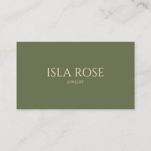 Modern Olive Green & Cream Business Card