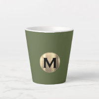 Modern Olive Green Gold Monogram