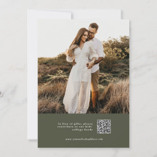 Modern Olive Green Photo Wedding Invitation