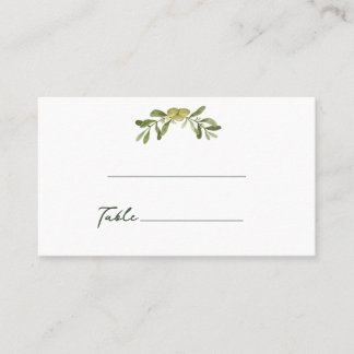 Modern Olive Green Place Card