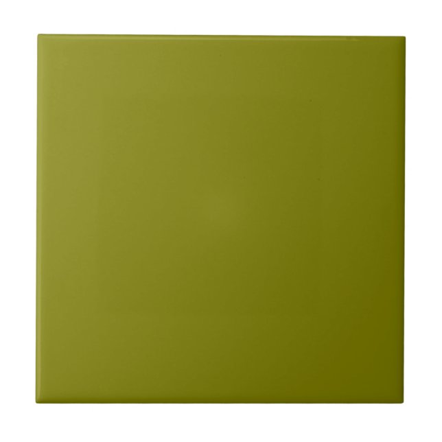 Modern Olive Green Plain Solid Colour Tile (Front)
