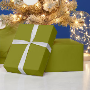 Modern Olive Green Plain Solid Colour Wrapping Paper