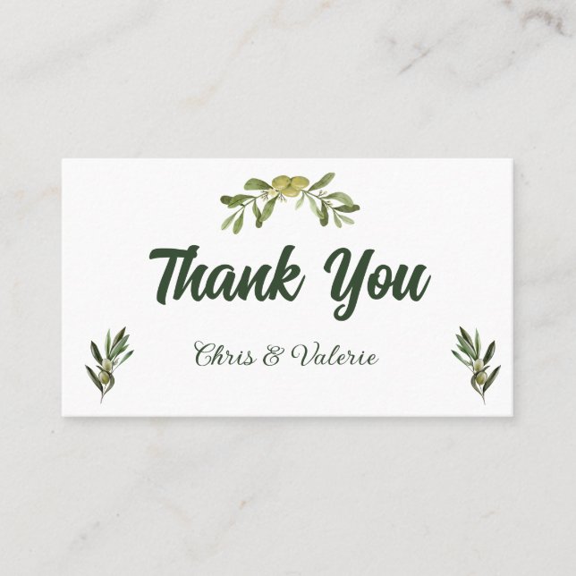 Modern Olive Green Sticker Place Card (Front)