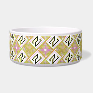 Modern Olive & Magenta Geometric Tribal Pattern