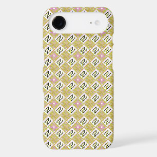 Modern Olive & Magenta Geometric Tribal Pattern