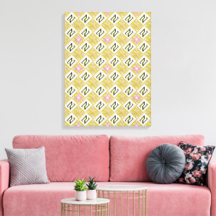 Modern Olive & Magenta Geometric Tribal Pattern Canvas Print
