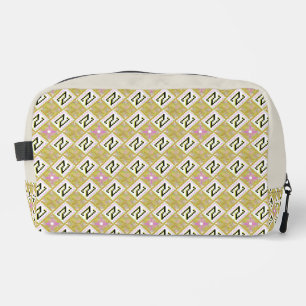 Modern Olive & Magenta Geometric Tribal Pattern Dopp Kit