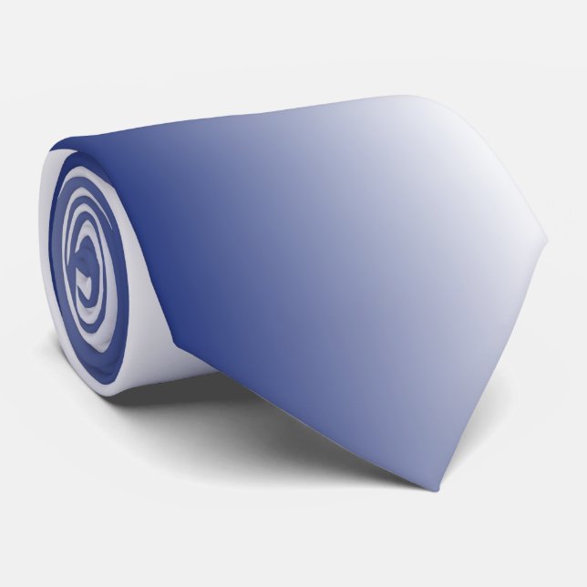 Modern Ombre Blue White Gradient Tie (Rolled)