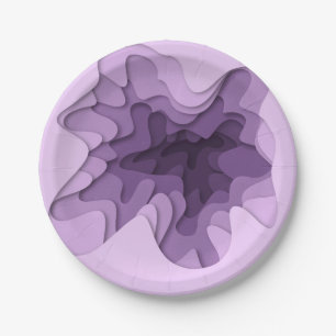 Modern Ombre Lavender Waves Birthday Party Paper Plate