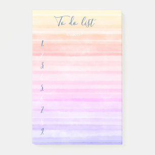 Modern  Ombre Watercolor Stripred To Do List Post-it Notes