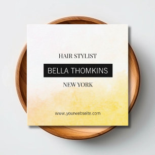 Modern Ombre Yellow Square Business Card