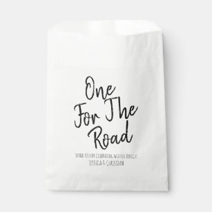Modern One For the Road Wedding Treat Thank You Favour Bags