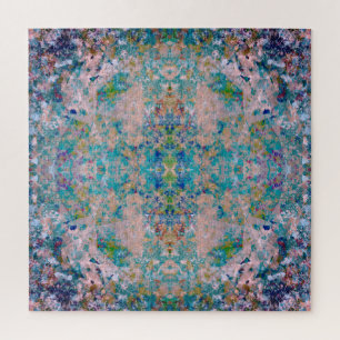 Modern One Of A Kind Abstract With Sangria Colors Jigsaw Puzzle