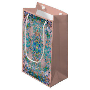 Modern One Of A Kind Abstract With Sangria Colors Small Gift Bag