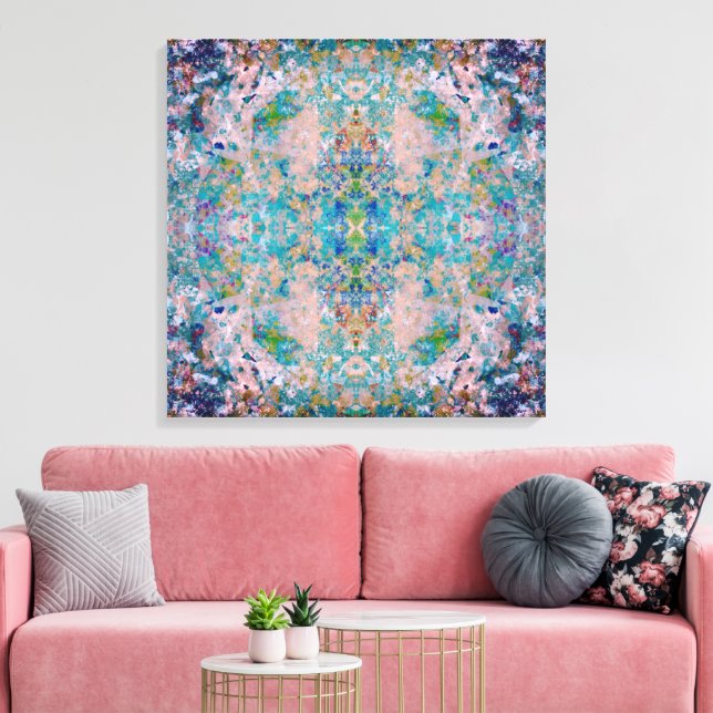 Modern One Of A Kind Abstract With Sangria Colours Canvas Print (Insitu(LivingRoom))