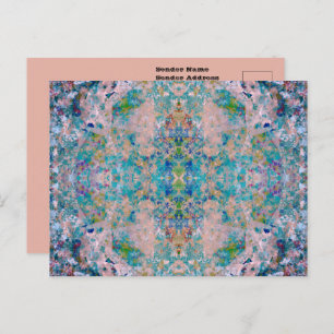 Modern One Of A Kind Abstract With Sangria Colours Postcard