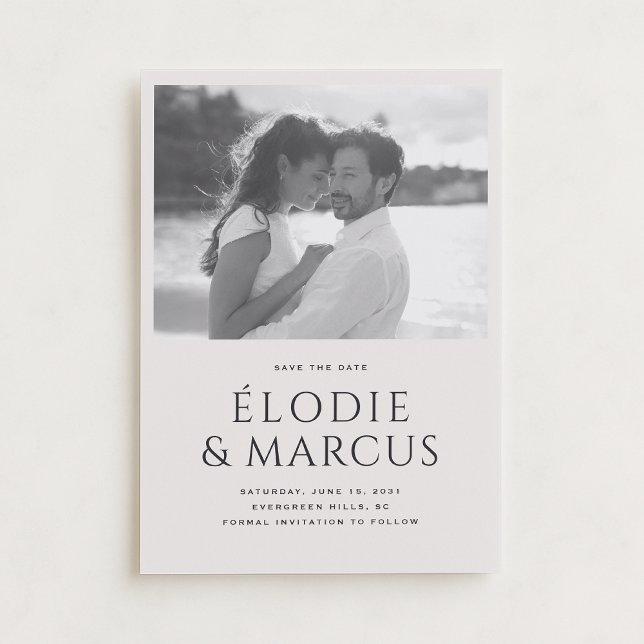 Modern One Photo Bold Typography Save the Date  Invitation (Creator Uploaded)