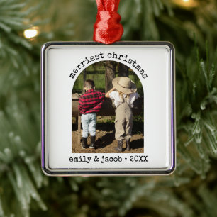 Modern One Photo Minimalist Simple Arch Christmas Metal Tree Decoration