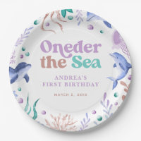 Modern Oneder the Sea Dolphin Retro First Birthday