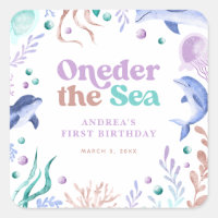 Modern Oneder the Sea Dolphin Retro First Birthday